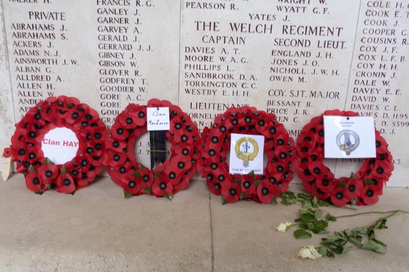 The clans wreaths at Menin Gate